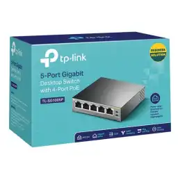 TP-LINK - 5-Port Gigabit Desktop Switch with 4-Port PoE, 5 Gigabit RJ45 ports including 4 PoE ports... (TL-SG1005P)_5