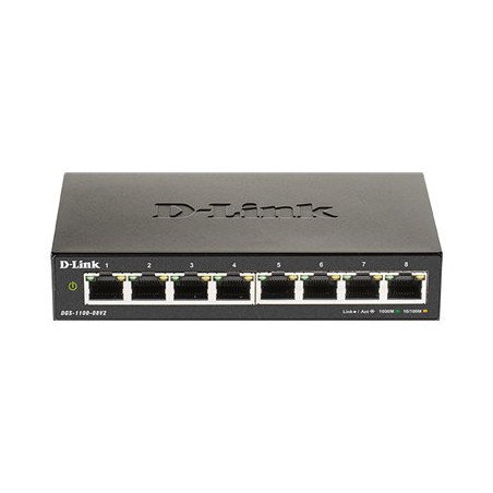 D-Link DGS 1100-08V2 - Commutateur - intelligent - 8 x 10 - 100 - 1000 - de bureau - AC 100 - ... (DGS-1100-08V2/E)_1