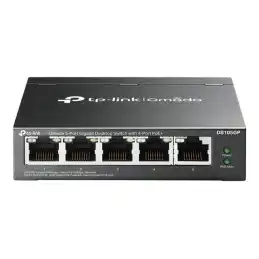 TP-Link Omada V1 - Commutateur - non géré - 5 x 10 - 100 - 1000 - de bureau - PoE+ (65 W) (DS105GP)_1