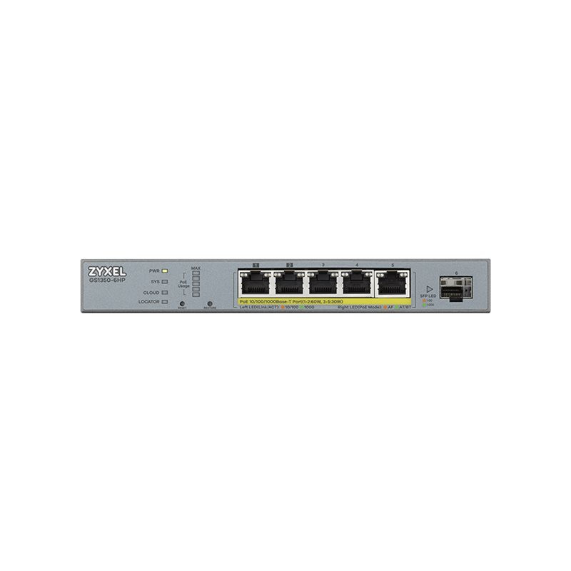 Zyxel GS1350-6HP - Commutateur - intelligent - 5 x 10 - 100 - 1000 (PoE+) + 1 x Gigabit SFP... (GS1350-6HP-EU0101F)_1