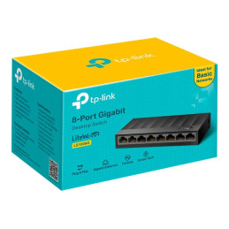 TP-Link LiteWave - Commutateur - non géré - 8 x 10 - 100 - 1000 - de bureau, fixation murale (LS1008G)_3